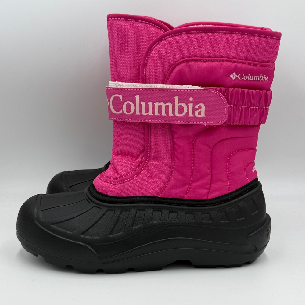 NEW Columbia Powderbug Snowlite Strap Winter Boots Pink BY6077-695 Youth Size 7 - Picture 2 of 10
